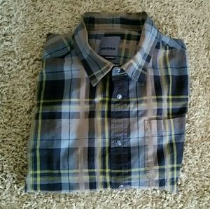 PraAna men's large long-sleeve plaid shirt